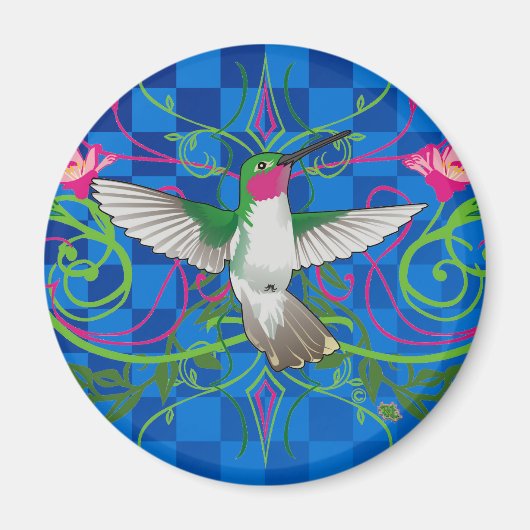 Kolibrie decoratieve magneet (Voorkant)