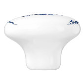 Kolibrie Delfts Blauw Wit Bloemen Hoeken Vogel Keramische Knop (Zijkant)