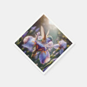 kolibrie die in een iris spat servet (Hoek)