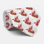 Kolibrie die met bloemen vliegt stropdas (Opgerold)