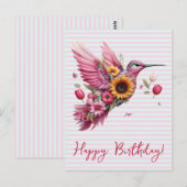 Kolibrie die vliegt Gefeliciteerd Briefkaart (Voorkant / Achterkant)