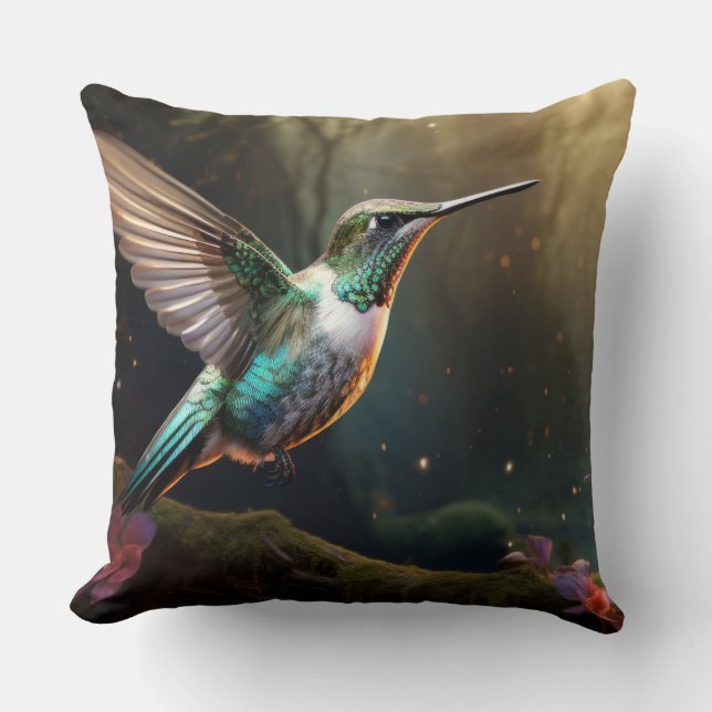 Kolibrie Dierenvogel Vogel Wilderness Art Kussen (Voorkant)