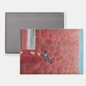 Kolibrie door een bakstenen muur: magneet 3,5 "x2, (Voorkant / Achterkant)