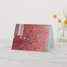 Kolibrie door een bakstenen muur: Wenskaart A5