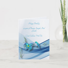 Kolibrie en blauwe golf Verjaardagskaart opgevouwe