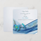 Kolibrie en blauwe golf Verjaardagsuitnodiging Kaart (Voorkant / Achterkant)