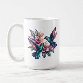 Kolibrie en bloem Grote Klassieke Keramiek Koffiemok
