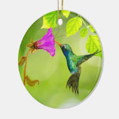 Kolibrie en Bloem Hanging Pull Keramisch Ornament (Links)