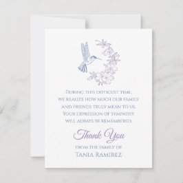 Kolibrie en Bloem Sympathie Dank u kaart