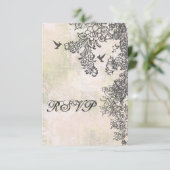 Kolibrie en bloemen bruiloft RSVP Kaart (Staand voorkant)