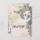 Kolibrie en bloemen bruiloft RSVP Kaart (Voorkant / Achterkant)