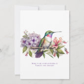 Kolibrie en Bloemen Meisje Baby shower Kaart (Achterkant)