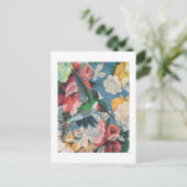 Kolibrie en bloemen nummer 3 blanco briefkaart (Staand voorkant)