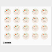 Kolibrie en Bloemen Ronde Sticker (Vel)