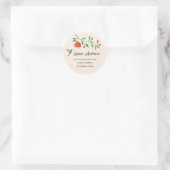 Kolibrie en Bloemen Ronde Sticker (Tas)