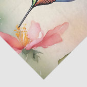 kolibrie en bloemen Waterverf Tissuepapier (Detail)