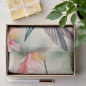 kolibrie en bloemen Waterverf Tissuepapier (Geschenk)