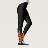 KOLIBRIE EN BLOEMEN ZWARTE CUSTOM LEGGINGS (Rechts)