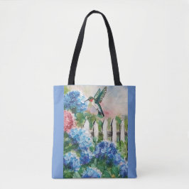 kolibrie en bloemenbloemen Canvas tassen