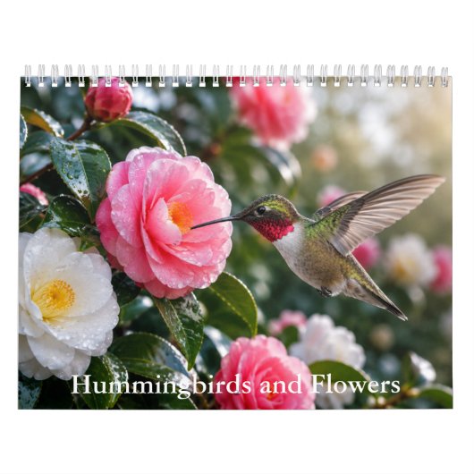 Kolibrie- en bloemkalender kalender (Hoes)