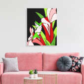 Kolibrie en bloemkunst canvas afdruk (Insitu (Woonkamer))