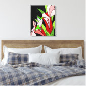 Kolibrie en bloemkunst canvas afdruk (Insitu (Slaapkamer))