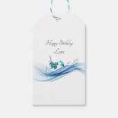 Kolibrie en Blue Wave Verjaardag cadeau labels Cadeaulabel (Voorkant)