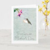 Kolibrie en de Fuchsiakleurig Kaart van het (Gele Bloem)