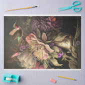 Kolibrie en donkere humeurige bloemen decoupage tissuepapier (Craft)