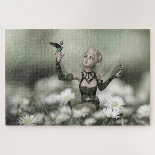 Kolibrie en fee legpuzzel (Horizontaal)