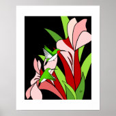 Kolibrie en Flower Art Print (Voorkant)