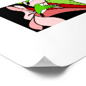 Kolibrie en Flower Art Print (Hoek)