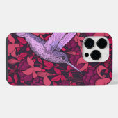 Kolibrie en fuchsia paars iPhone hoesje (Achterkant horizontaal)