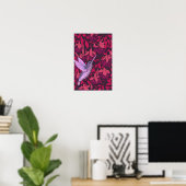 Kolibrie en fuchsia paars poster (Thuiskantoor)
