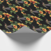 kolibrie en gele hibiscus, cadeaupapier (Hoek)