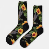 kolibrie en gele hibiscus, sokken (Links)