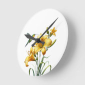 Kolibrie en Gele Lelies Wandklok" Ronde Klok (Hoek)