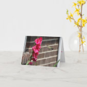 Kolibrie en Gladiola Bloem Kaart (Gele Bloem)