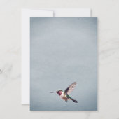 Kolibrie en Hibiscus | Blauw repetitie diner Kaart (Achterkant)