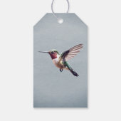 Kolibrie en Hibiscus | Blauwe bruiloft gunst Cadeaulabel (Achterkant)