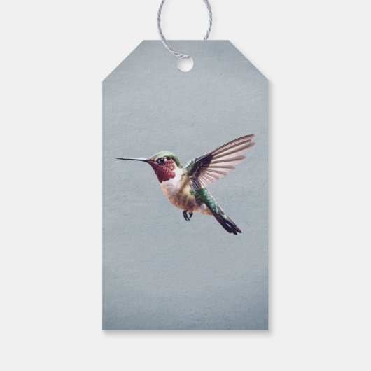 Kolibrie en Hibiscus | Blauwe bruiloft gunst Cadeaulabel (Achterkant)