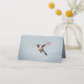 Kolibrie en Hibiscus | Blauwe receptie Plaatskaartje (Achterkant)