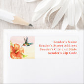 Kolibrie en Hibiscus Bloem Etiket (Insitu)