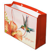Kolibrie en Hibiscus Bloem Groot Cadeauzakje (Achterkant Gekanteld)