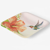 Kolibrie en Hibiscus Bloem Papieren Bordje (Gebogen)
