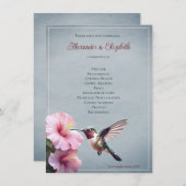 Kolibrie en Hibiscus | Blue Wedding-programma (Voorkant / Achterkant)
