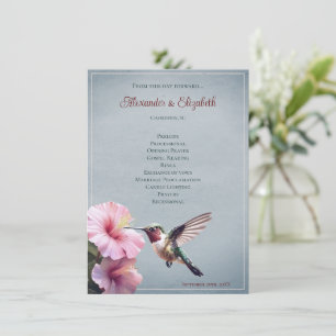 Kolibrie en Hibiscus   Blue Wedding-programma