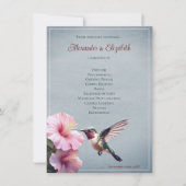 Kolibrie en Hibiscus | Blue Wedding-programma (Voorkant)
