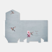 Kolibrie en Hibiscus bruiloft | Blauw Bedankdoosjes (Uitgevouwen)