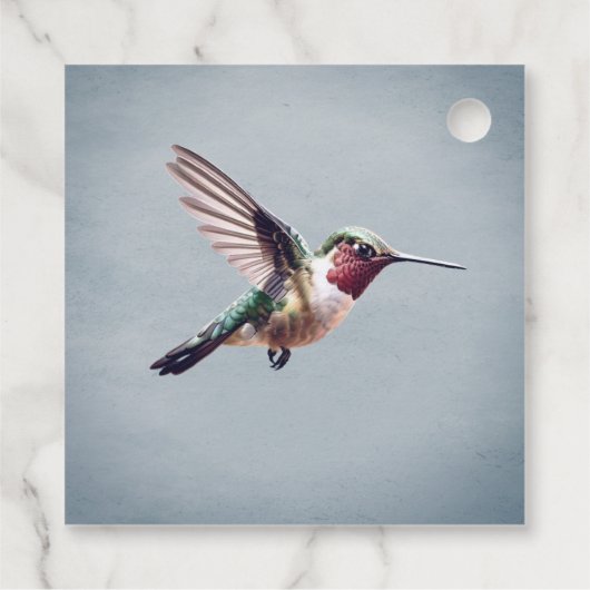 Kolibrie en Hibiscus bruiloft | Blauw Bedankjes Labels (Achterkant)